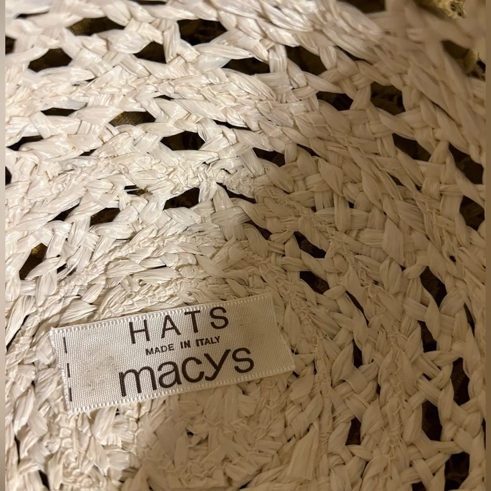Macy’s Black & White Wide Brim Straw Hat